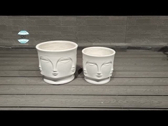 চমত্কার বৃত্তাকার ফাইবার ক্লে প্ল্যান্টার জন্য হোম গার্ডেন Patio Cottage Indoor