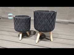 হাতে খোদাই করা ফিনিস সহ মার্জিত ফাইবারক্লাই প্ল্যান্টার