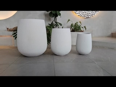 বাগান বৃত্তাকার ফাইবার ক্লে পাত্র হাত খোদাই 10 ইঞ্চি