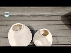 ক্লাসিক ভিনটেজ ফিনিস সহ হাতে খোদাই করা বৃত্তাকার ভিনটেজ ফাইবার ক্লে প্ল্যান্টার