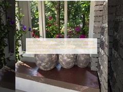 নিরপেক্ষ বেজ বৃত্তাকার ফাইবার কাদামাটি রোপণকারী উল্লম্ব রেখাচিত্রের সাথে হালকা ওজনের টেকসই স্বল্প রক্ষণাবেক্ষণ ফুলের পাত্র ছুটির দিন ভিলা হোটেল শপিংমল অফিস সজ্জা বাগান উদ্যান প্রকল্প