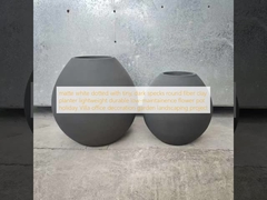 ছোট, গাঢ় ছিদ্রযুক্ত ম্যাট সাদা, গোলাকার ফাইবার ক্লে প্ল্যান্টার হালকা ওজনের টেকসই, কম রক্ষণাবেক্ষণযোগ্য ফুলের টব ছুটির ভিলা অফিস সজ্জা বাগান ল্যান্ডস্কেপিং প্রকল্প