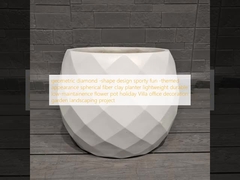 জ্যামিতিক হীরা আকৃতির নকশা খেলাধুলার মজা-থিমযুক্ত চেহারা গোলাকার ফাইবার ক্লে প্ল্যান্টার হালকা ওজনের টেকসই স্বল্প রক্ষণাবেক্ষণের ফুলের পাত্র ছুটির দিন ভিলা অফিস সজ্জা বাগান উদ্যানের প্রকল্প