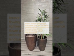 ব্রোঞ্জ - অনিয়মিত প্রবাহিত তরঙ্গ সহ বাদামী আভা, ফাইবার ক্লে প্ল্যান্টার হালকা ওজনের টেকসই, কম রক্ষণাবেক্ষণযোগ্য ফুলের টব, হলিডে ভিলা অফিস সজ্জা, রুফটপ গার্ডেন এবং ল্যান্ডস্কেপিং প্রকল্প