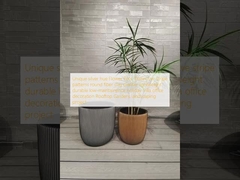 অনন্য রৌপ্য রঙের ফুলের পাত্রঃ স্বতন্ত্র স্ট্রিপ নিদর্শন বৃত্তাকার ফাইবার কাদামাটি রোপণকারী হালকা ওজন টেকসই স্বল্প রক্ষণাবেক্ষণ ছুটির ভিলা অফিস সজ্জা ছাদ বাগান উদ্যান প্রকল্প