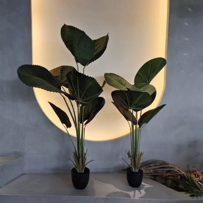 কেনা প্রাকৃতিক সবুজ পাতার সাথে বাস্তবসম্মত কৃত্রিম ফ্যান পাম online manufacture