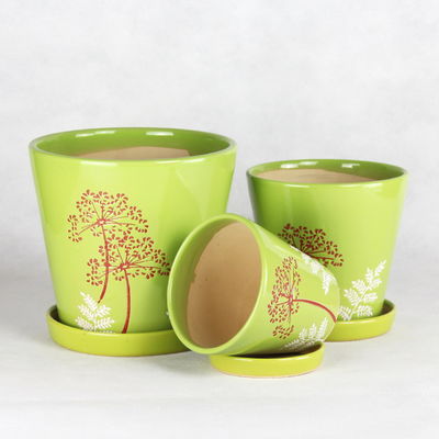 কেনা ছোট বৃত্তাকার সিরামিক পাত্র ছোট আকারের উদ্ভিদের জন্য স্টাইলিশ online manufacture