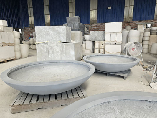 কেনা অতিরিক্ত বড় অগভীর বৃত্তাকার গোলাকার ফাইবার ক্লে প্ল্যান্টার বাগান পার্ক সুকুল্যান্টস মাটি coversাকা ল্যান্ডস্কেপিং online manufacture