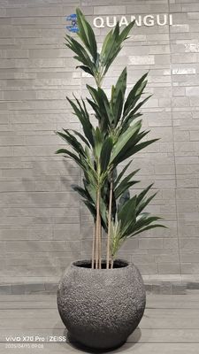 গ্রাই টেক্সচারযুক্ত গোলাকার ফাইবার ক্লে প্ল্যান্টার প্রাকৃতিক পাথরের মতো নিদর্শন সহ