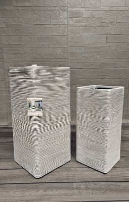 আধুনিক বর্গাকার স্তম্ভ ফুল বক্স, লিভিং রুম শপিং মল ফ্লোর সজ্জা, সমাপ্ত কাদামাটি সিমেন্ট ফুলের টব, স্প্রে পেইন্ট ডিজাইন